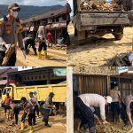Kapolres Aceh Selatan Kerahkan Seratus Personel Bersihkan Material Banjir Bandang Sehari Sebelumnya di Trumon