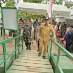 Dandim 0102/Pidie Bersama Bupati Pidie Jaya Resmikan Jembatan Gantung Garuda Penghubung Antar Desa