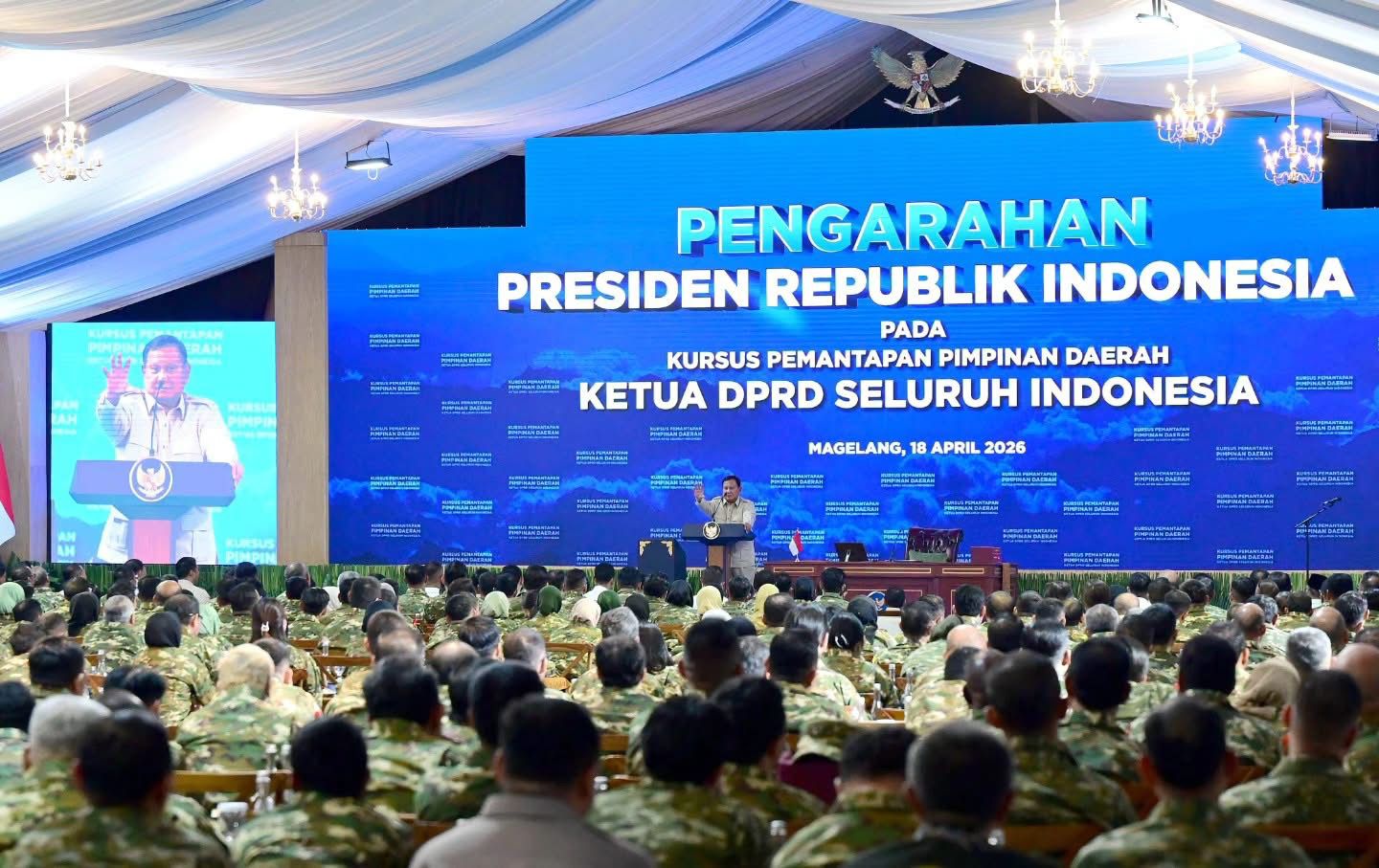 Presiden Prabowo Berikan Pengarahan kepada Ketua DPRD Seluruh Indonesia di Magelang