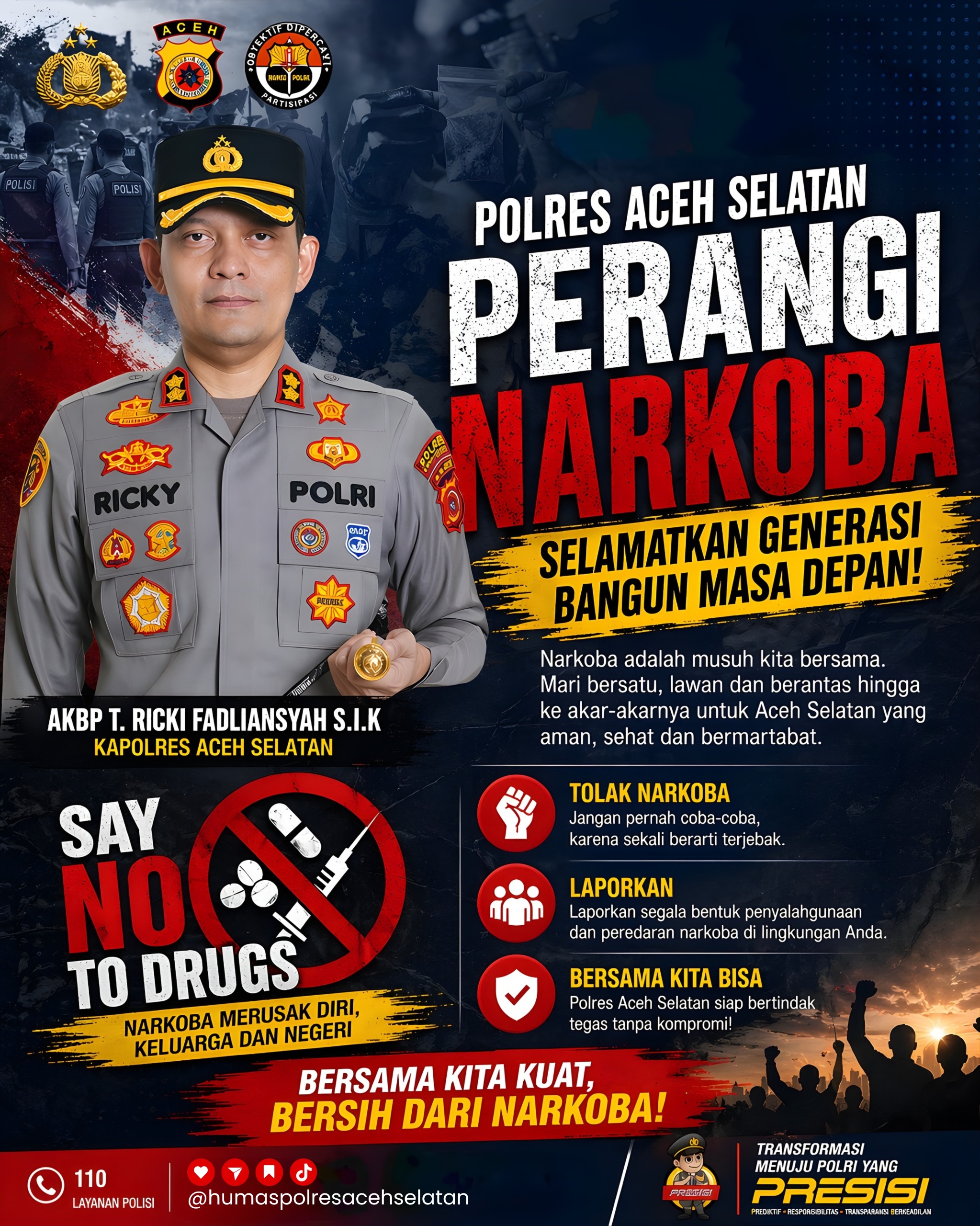 Kapolres Aceh Selatan Sampaikan Himbauan Tegas Perangi Narkoba Demi Selamatkan Generasi