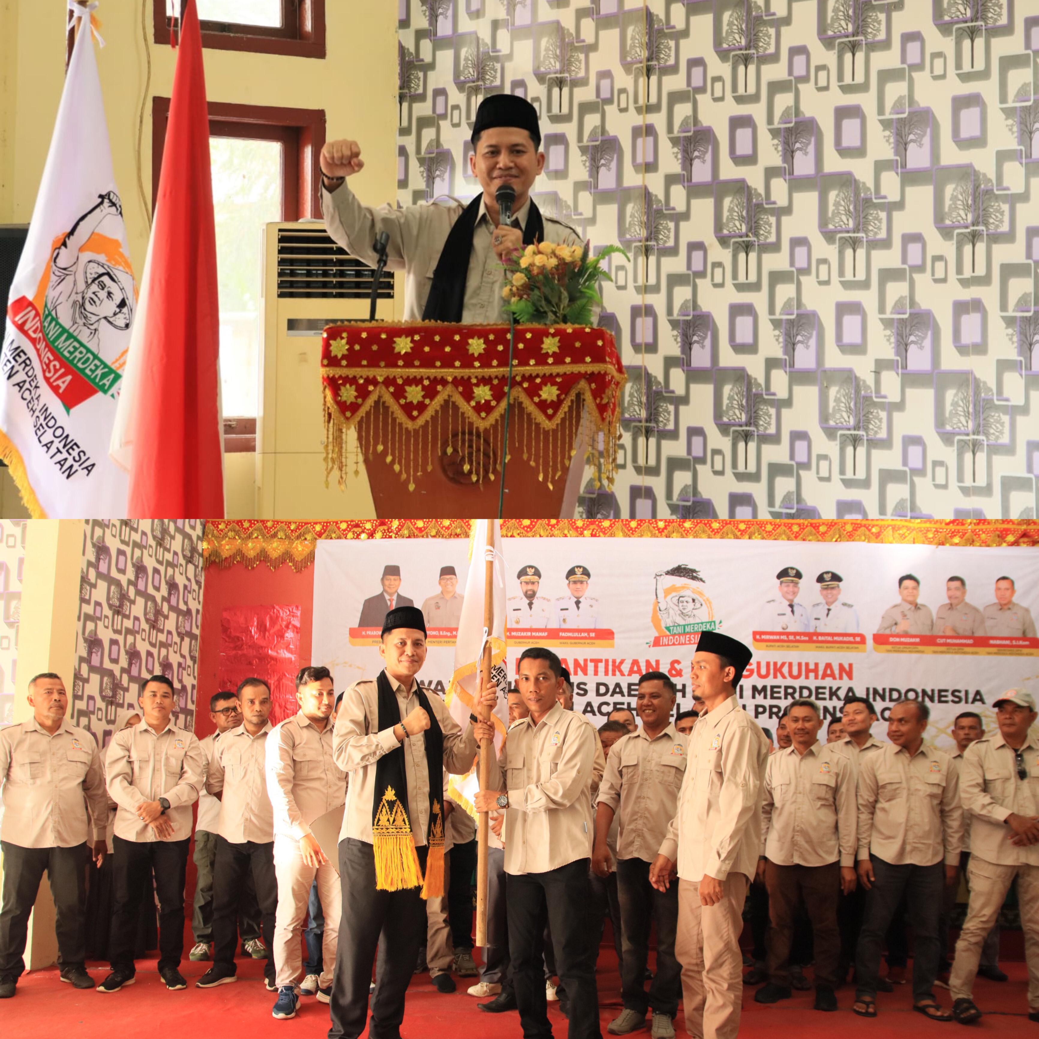 DPD Tani Merdeka Indonesia Dilantik, Bupati Mirwan MS Berharap Menjadi Jembatan Aspirasi antara Petani dengan Pemerintah maupun pihak Swasta