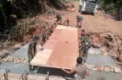 Satgas TMMD Kodim 0117/Aceh Tamiang Lanjutkan Pembangunan Fisik di Desa Suka Makmur