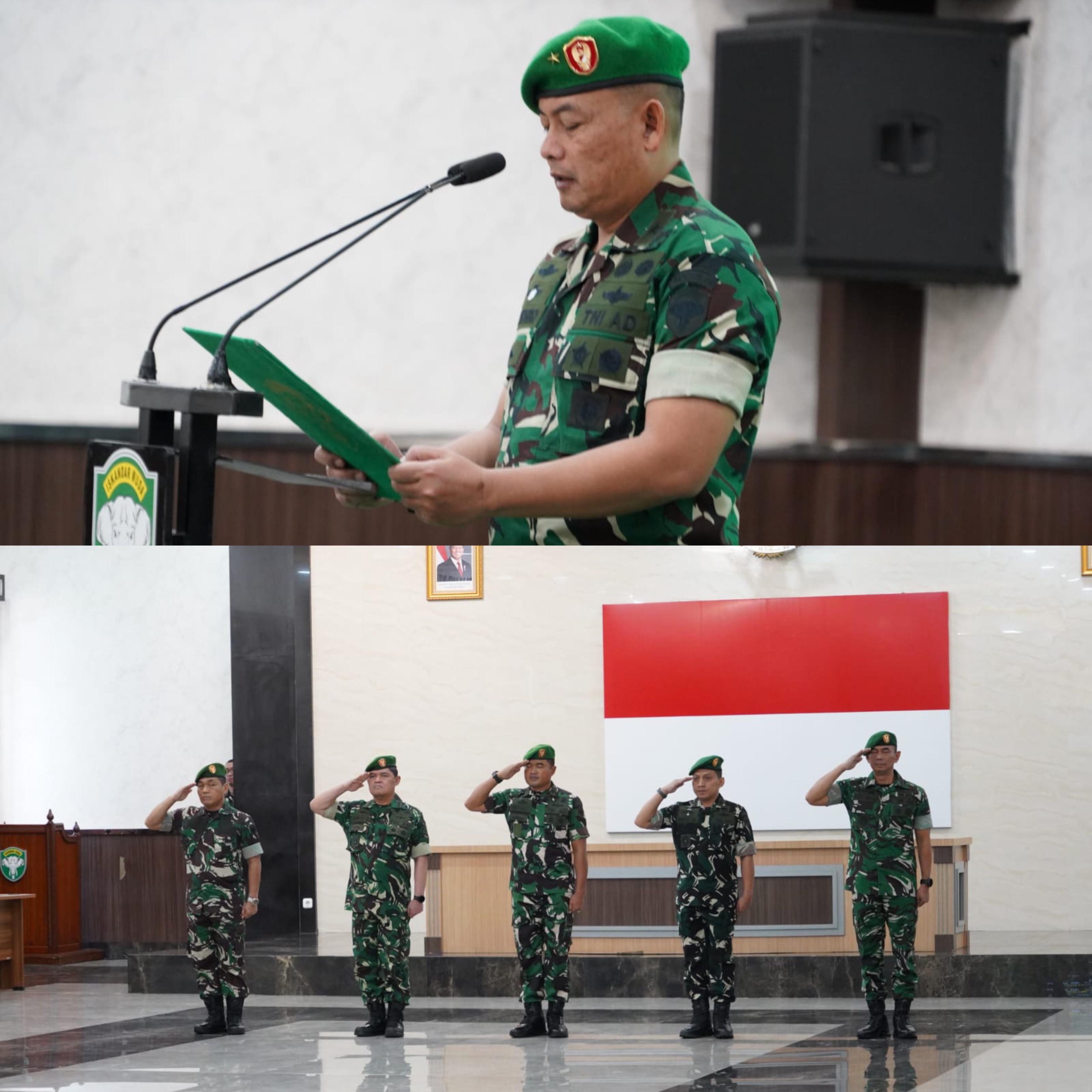 Kasdam Iskandar Muda Pimpin Upacara Sertijab dan Tradisi Satuan Pejabat Kodam IM