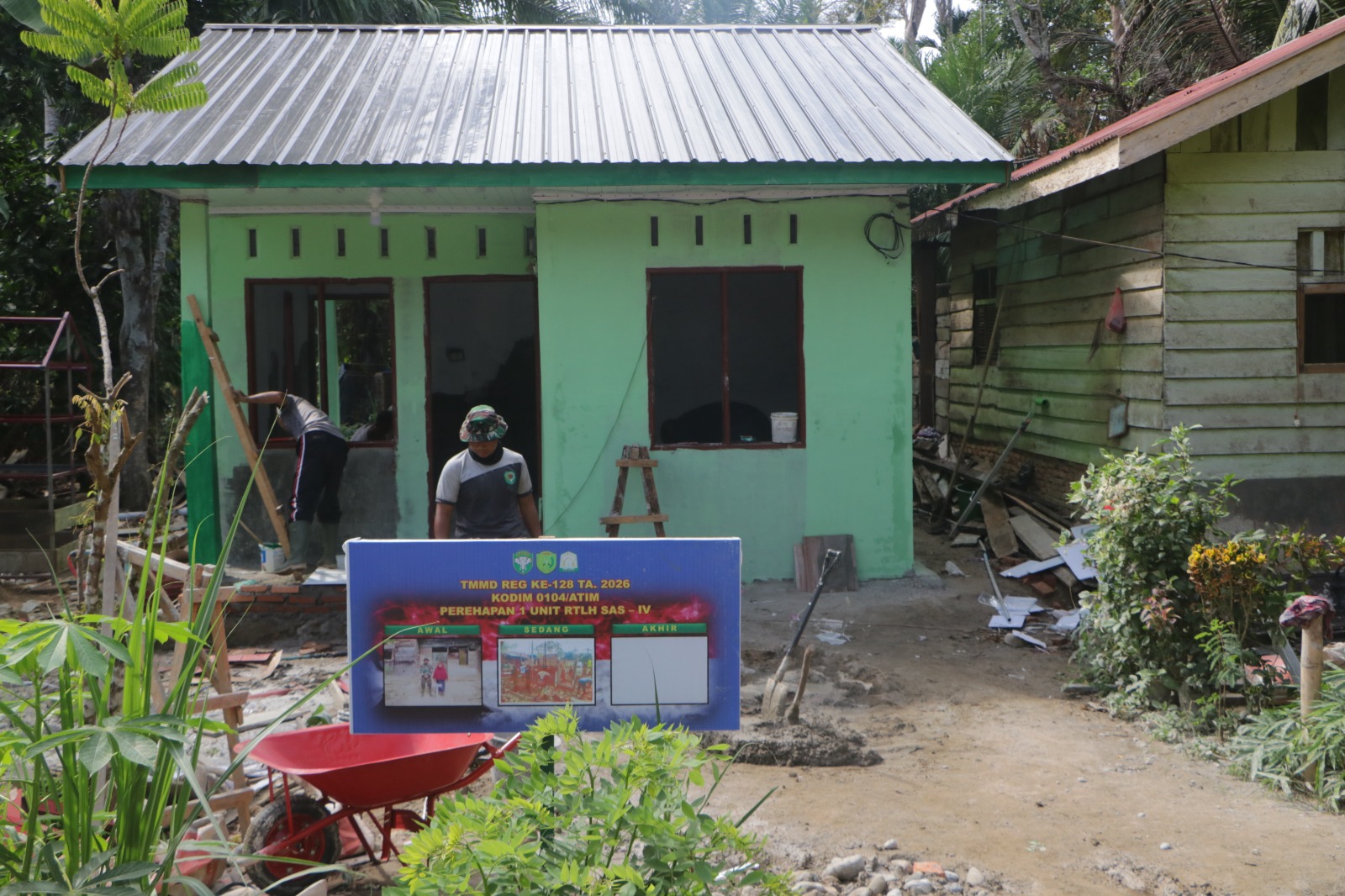 Satgas TMMD Reguler Ke-128 Kodim 0104/Aceh Timur Percepat Penyelesaian Sasaran Fisik di Desa Alue Canang