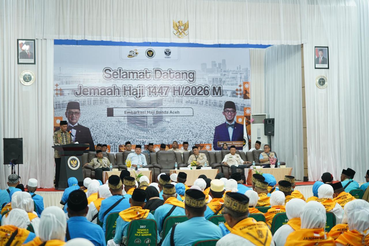Bupati Mirwan MS Hadiri Pelepasan Keberangkatan Calon Jamaah Haji Aceh Selatan, Nagan Raya dan Aceh Jaya